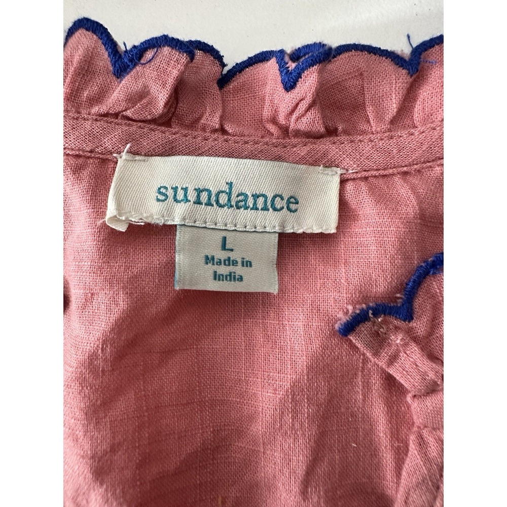 Sundance Blouse Women's Large Embroidered Romantic Boho Long Sleeve Top - Picture 4 of 9